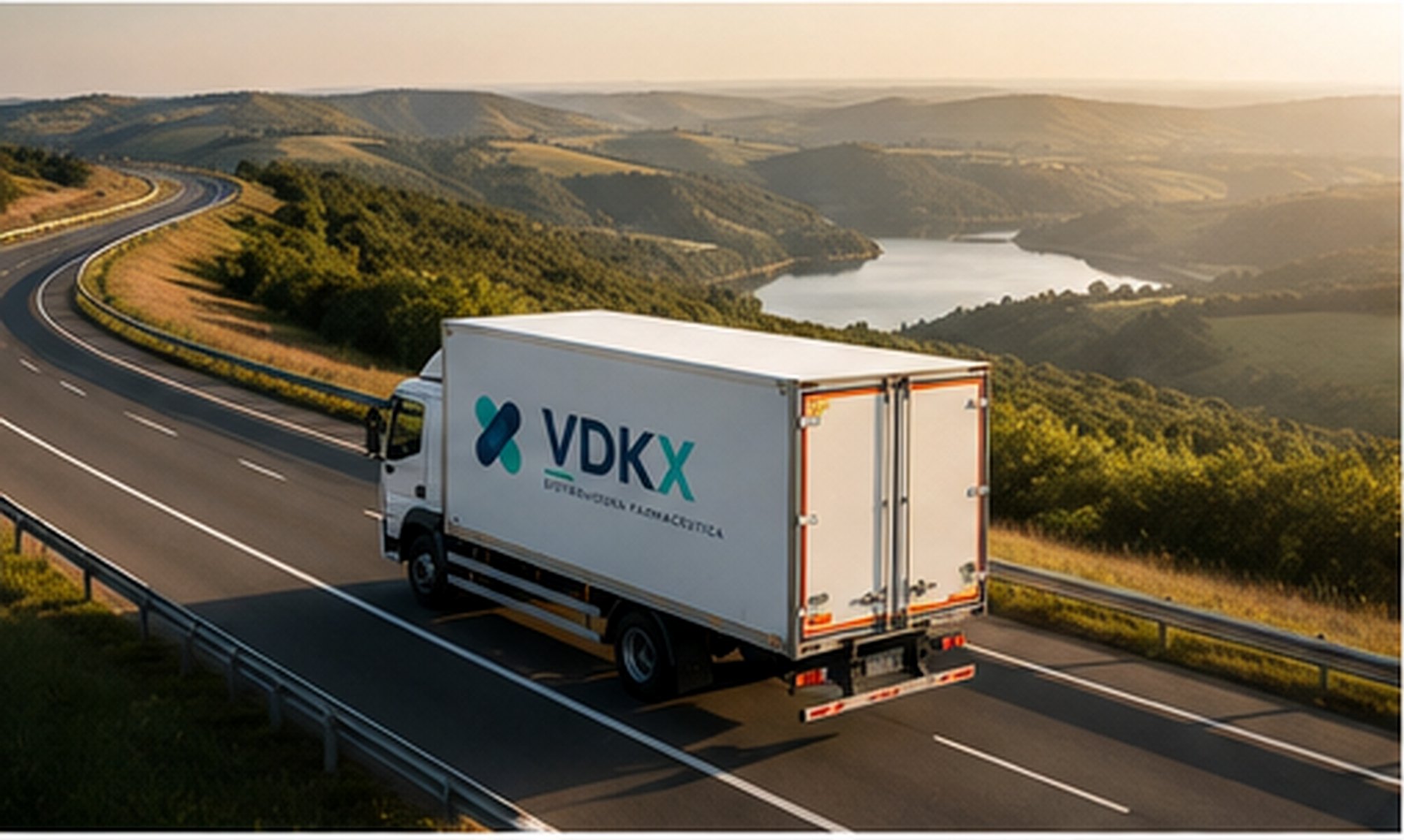 Caminhão da VDKX em rota de distribuição farmacêutica